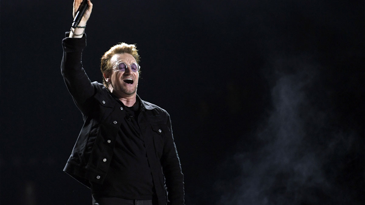 U2 singer Bono in 2017 at the Bonnaroo Music and Arts Festival.