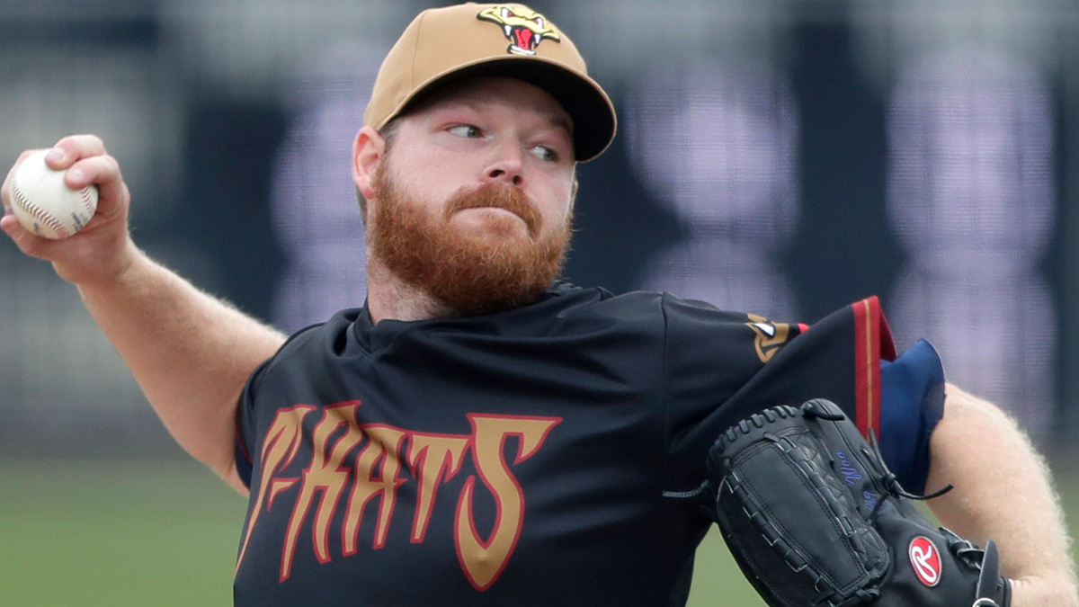 Milwaukee Brewers’ pitcher Brandon Woodruff during a rehabilitation start, following shoulder surgery in November 2023, with the Wisconsin Timber Rattlers on Friday, April 18, 2025, at Neuroscience Group Field at Fox Cities Stadium