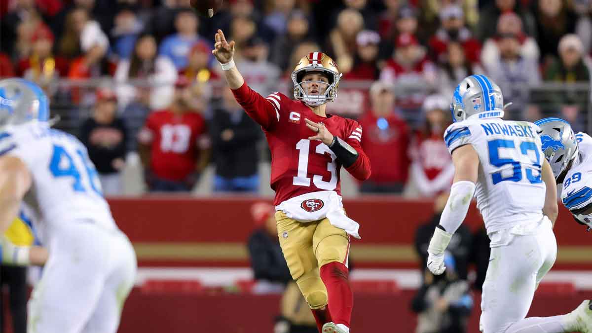 San Francisco 49ers quarterback Brock Purdy (13) during the game against the Detroit Lions at Levi's Stadium.