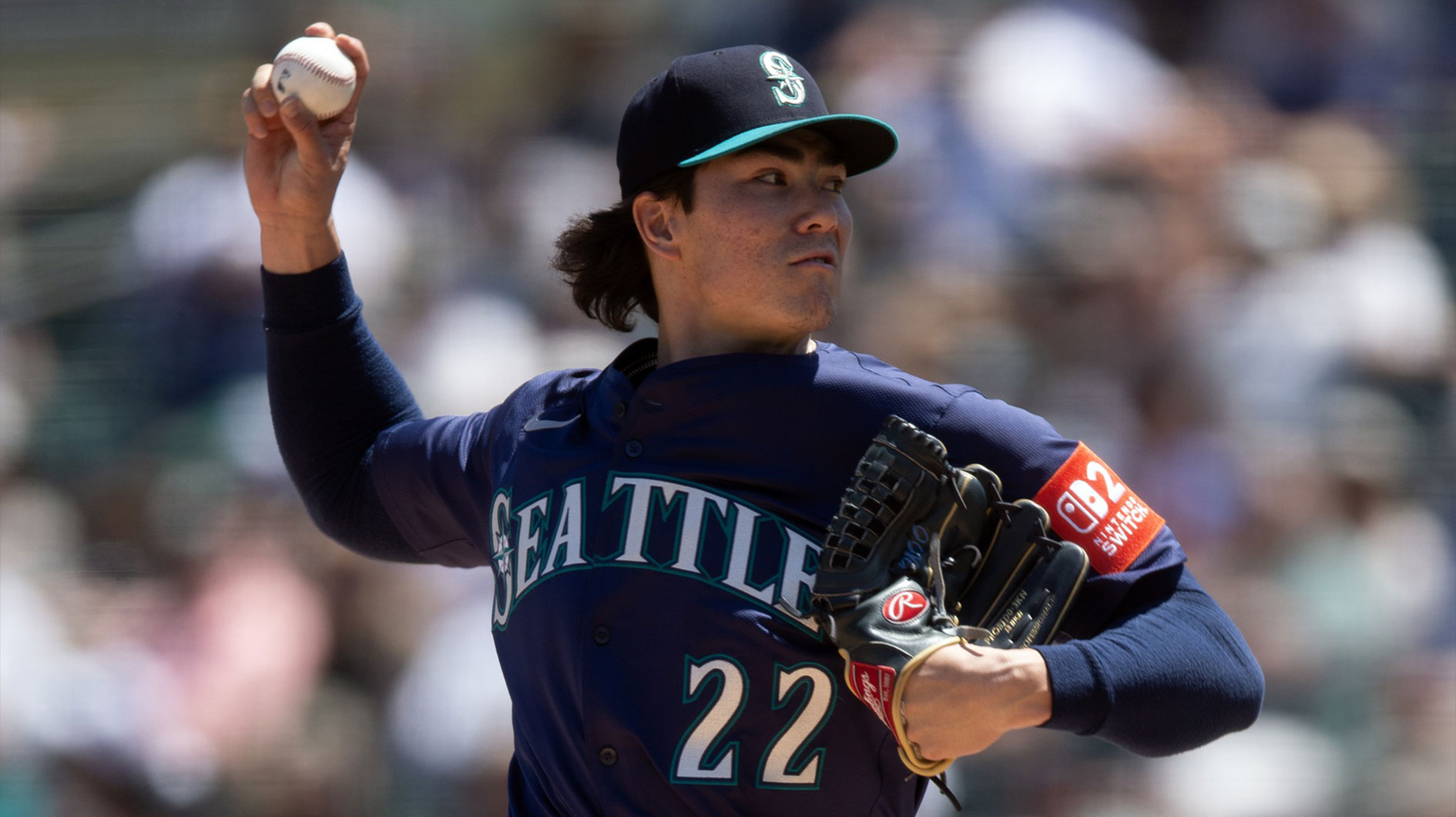 Seattle Mariners starting pitcher Bryan Woo (22) delivers a pitch against the Athletics during the second inning at Sutter Health Park.