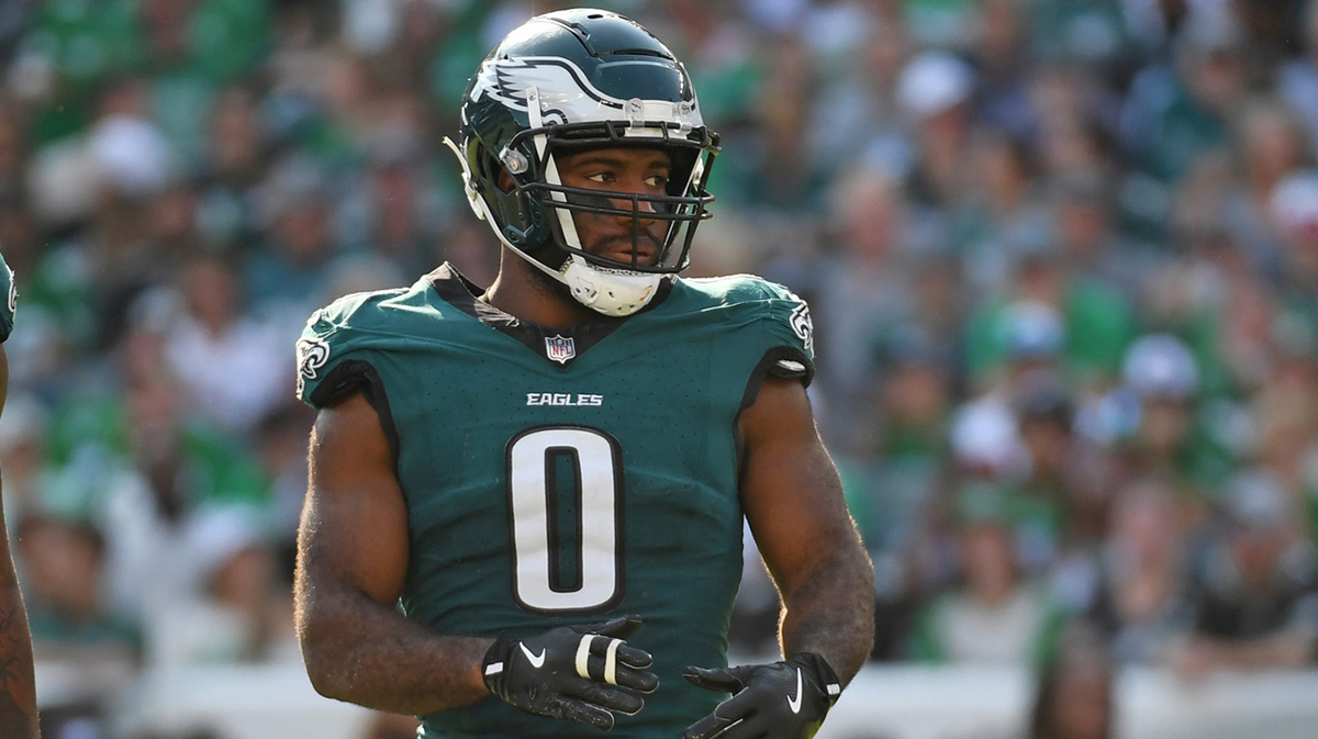 Philadelphia Eagles defensive end Bryce Huff (0) against the Cleveland Browns at Lincoln Financial Field.