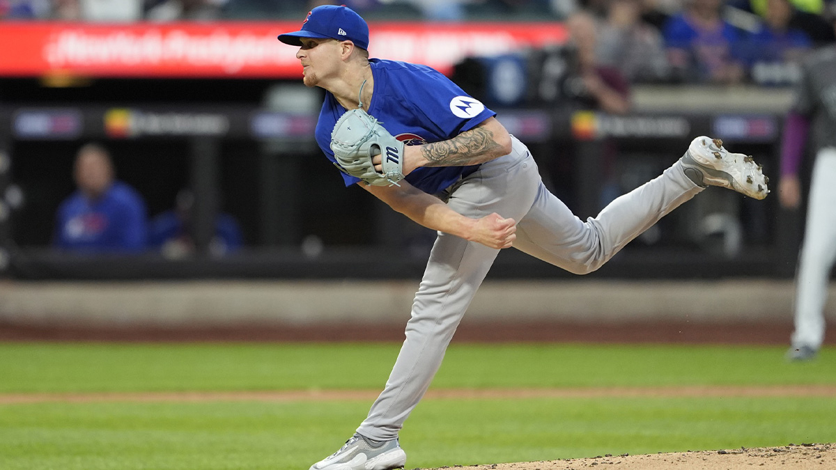 Chicago Cubs pitcher Cade Horton (22) delivers a pitch against the New York Mets during the second inning at Citi Field.