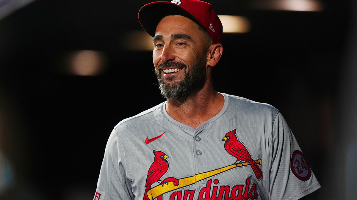 St. Louis Cardinals pinch hitter Matt Carpenter (13) reacts to an infield play against the Colorado Rockies in the seventh inning at Coors Field.