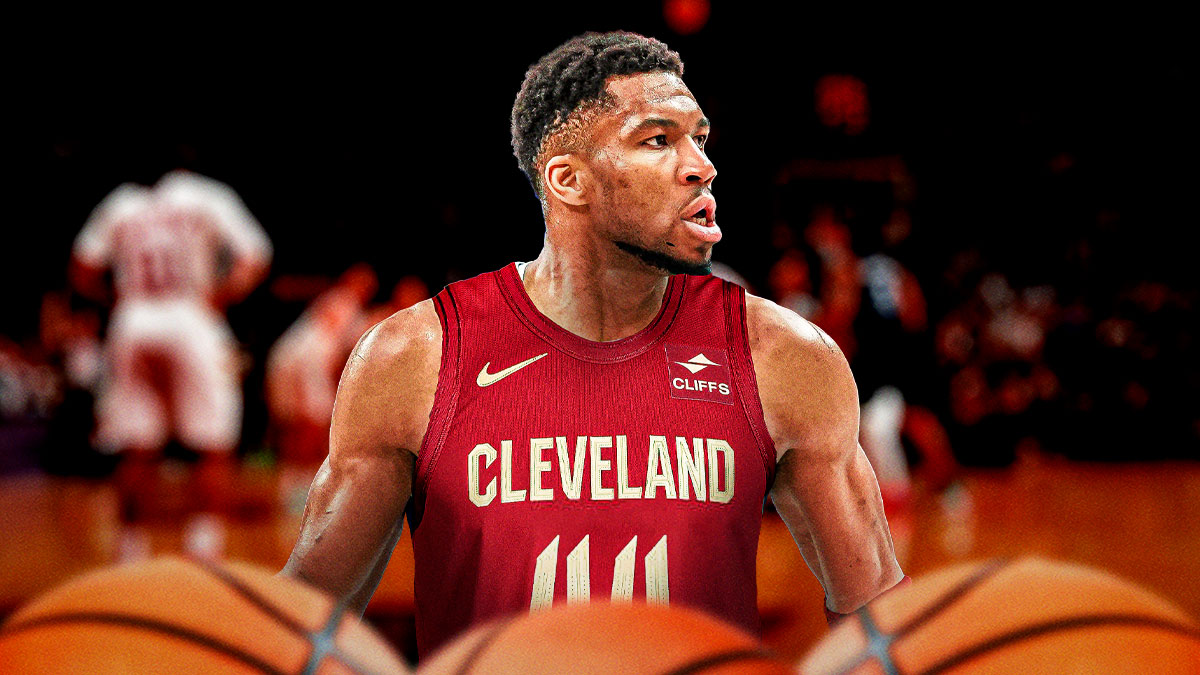 Giannis Antetokounmpo photoshopped in Cavaliers jersey