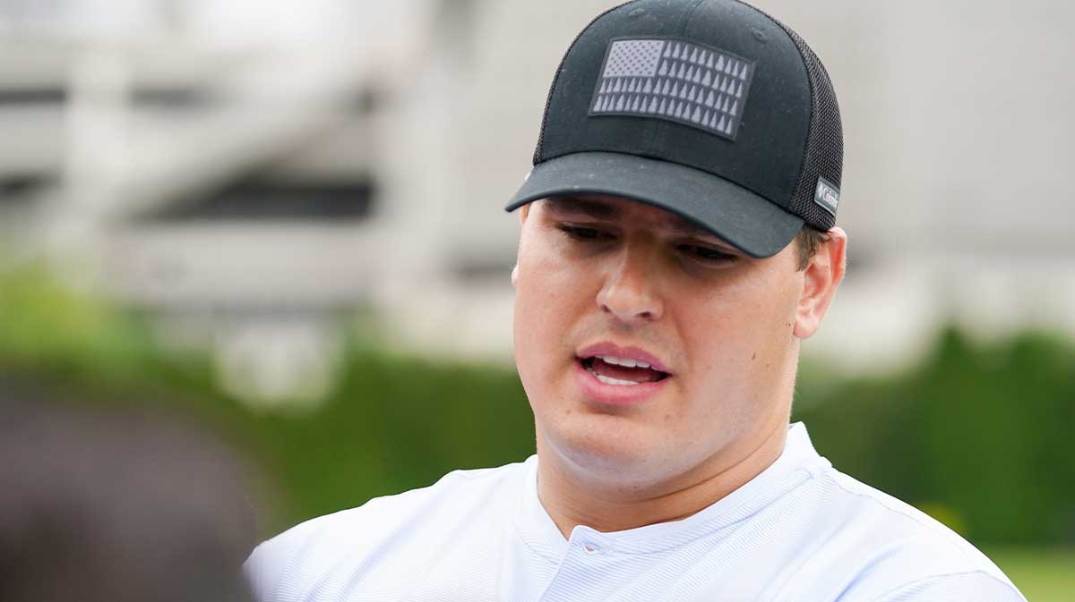Cincinnati Bengals Trey Hendrickson speaks at a press conference after practice, Tuesday, May 13, 2025, at Kettering Health Practice Fields in Downtown Cincinnati.
