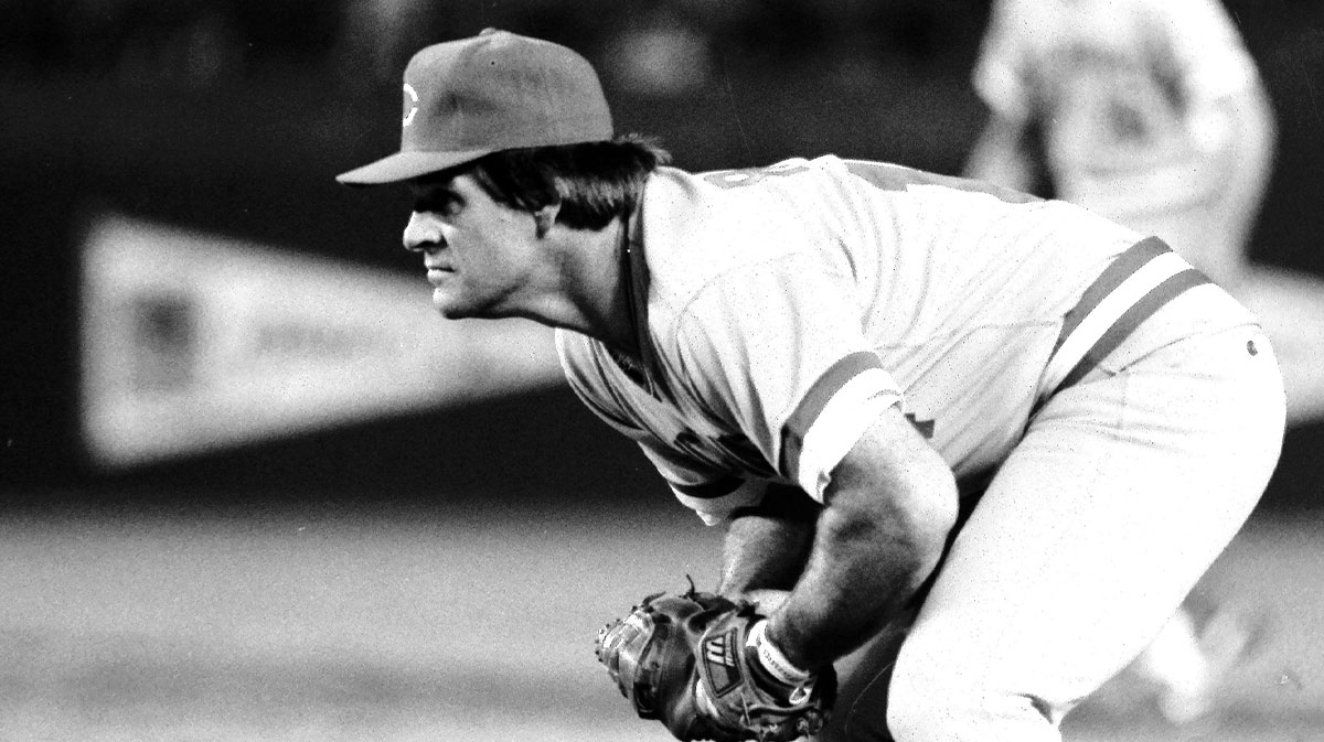 Cincinnati Reds Pete Rose in action against the New York Mets in baseball action at Shea Stadium in Queens New York July 7, 1986. Mandatory Credit: © Frank Becerra Jr./The Journal News / USA TODAY NETWORK via Imagn Images