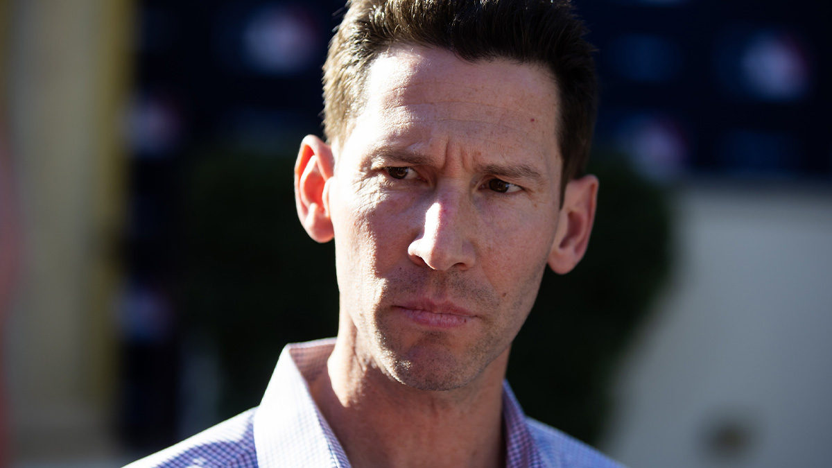 Boston Red Six chief baseball officer Craig Breslow speaks to the media during the MLB General Manager's Meetings at Omni Scottsdale Resort & Spa.