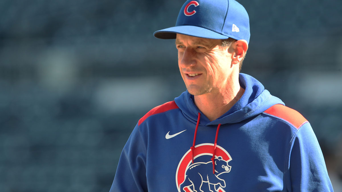 Chicago Cubs manager Craig Counsell (11) observes batting practice before the game against the Pittsburgh Pirates at PNC Park. 