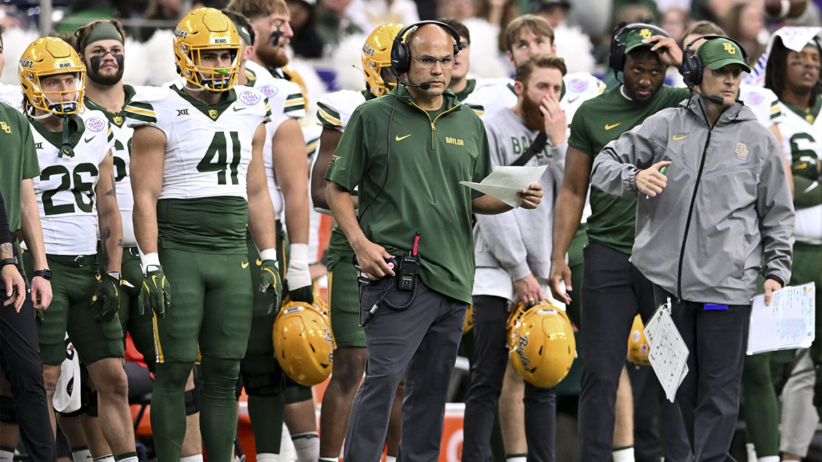 Baylor Bears head coach Dave Aranda looks on during the first half against the LSU Tigers at NRG Stadium.