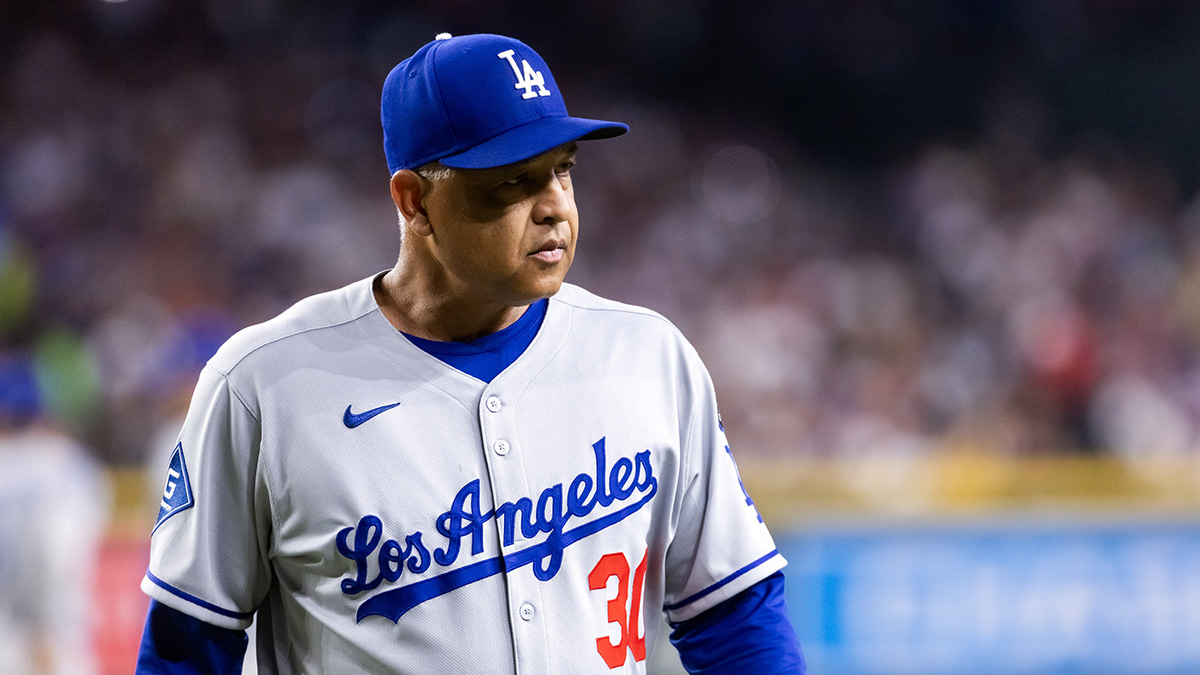 Los Angeles Dodgers manager Dave Roberts against the Arizona Diamondbacks at Chase Field.