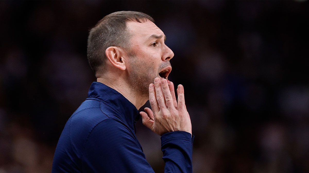 Denver Nuggets interim head coach David Adelman in the third quarter against the Oklahoma City Thunder during game six of the second round for the 2025 NBA Playoffs at Ball Arena.