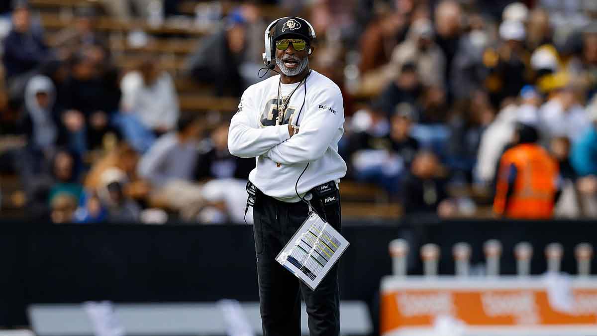 Colorado Buffaloes head coach Deion Sanders during the spring game at Folsom Field.