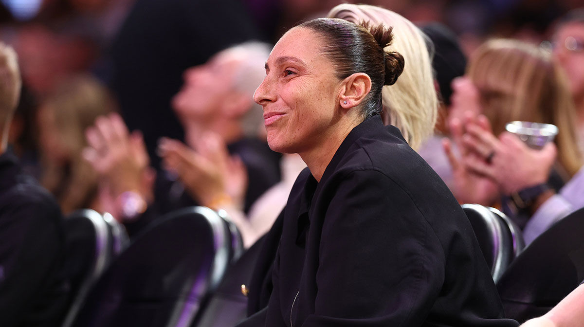 Phoenix Mercury player Diana Taurasi in attendance of the Phoenix Suns game against the Dallas Mavericks at Footprint Center.