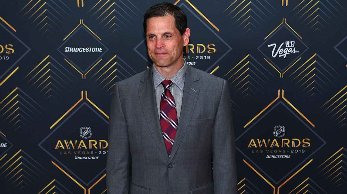 Don Sweeney is pictured on the red carpet during the 2019 NHL Awards at Mandalay Bay.