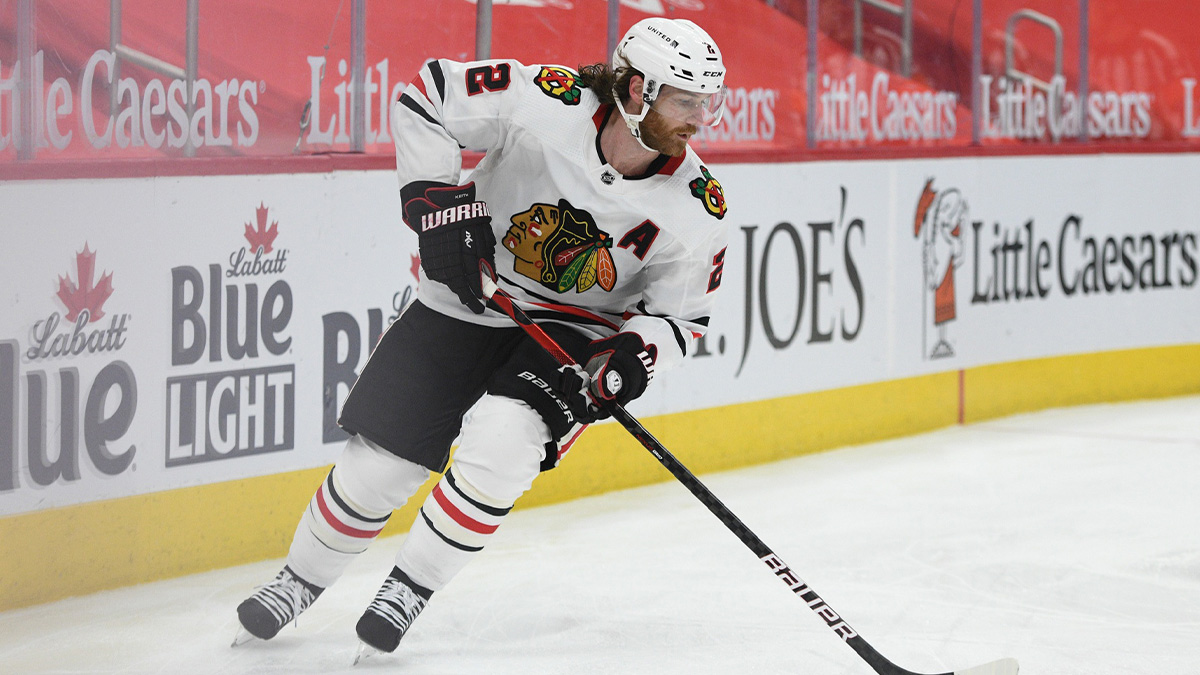 Chicago Blackhawks defenseman Duncan Keith (2) during the second period against the Detroit Red Wings at Little Caesars Arena.