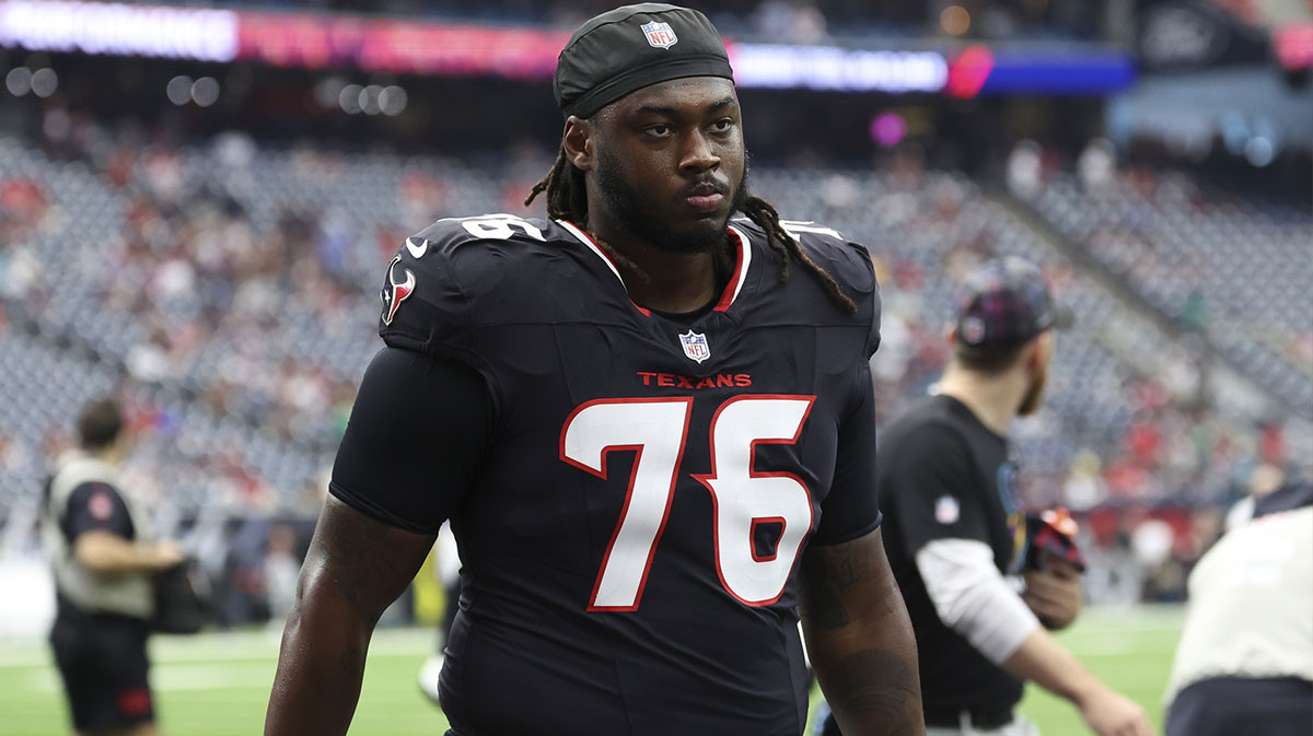 Houston Texans guard Kenyon Green (76) during the game against the Jacksonville Jaguars at NRG Stadium.