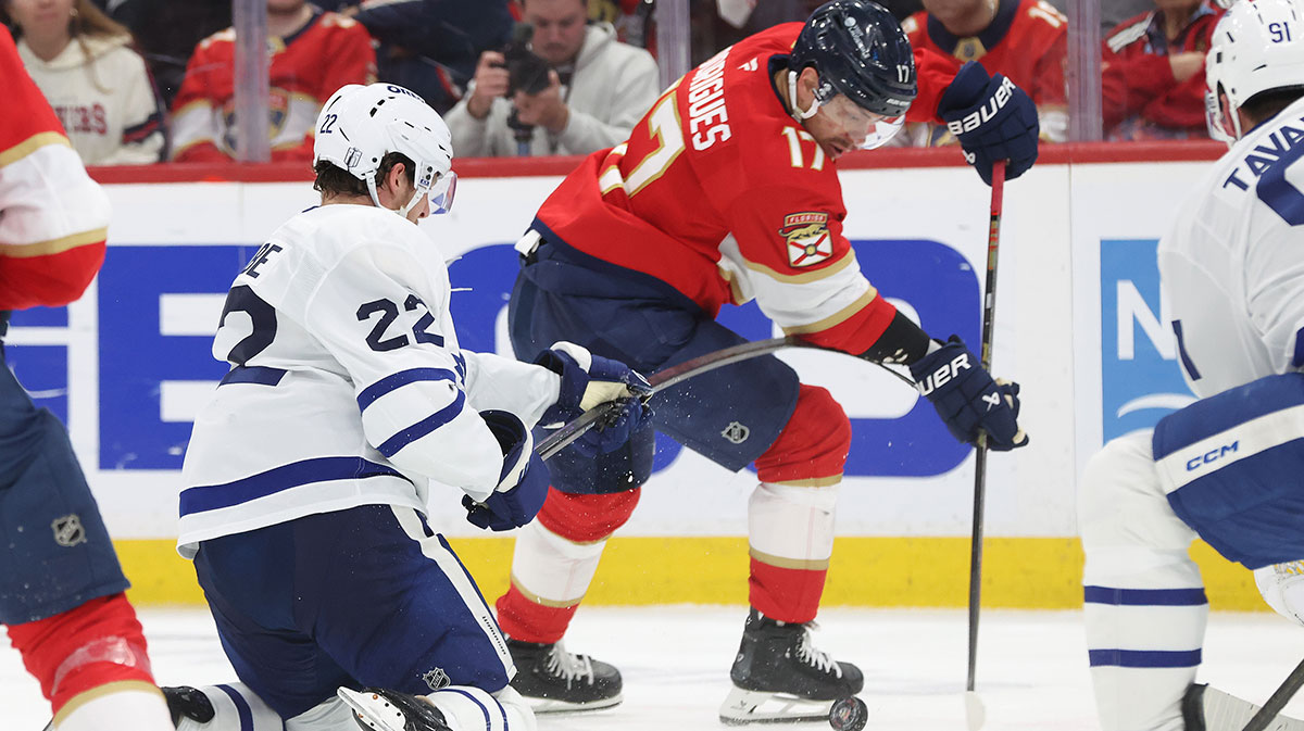 Panthers’ Evan Rodrigues takes brutal hit from ex-teammate in Game 4