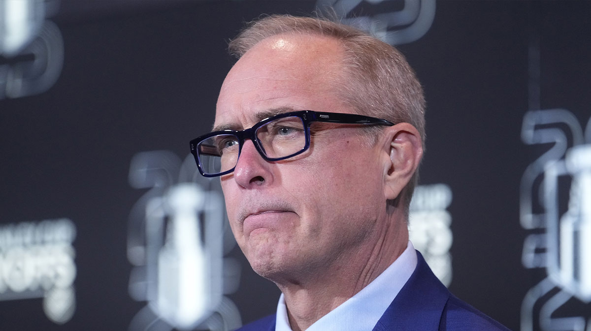 May 18, 2025; Toronto, Ontario, CAN; Florida Panthers head coach Paul Maurice during the post game media conference following a win in game seven of the second round of the 2025 Stanley Cup Playoffs over the Toronto Maple Leafs at Scotiabank Arena. Mandatory Credit: John E. Sokolowski-Imagn Images