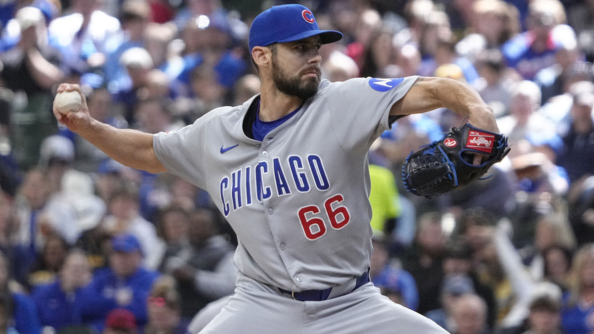 Chicago Cubs pitcher Julian Merryweather (66) delivers a pitch against the Milwaukee Brewers in the sixth inning at American Family Field.
