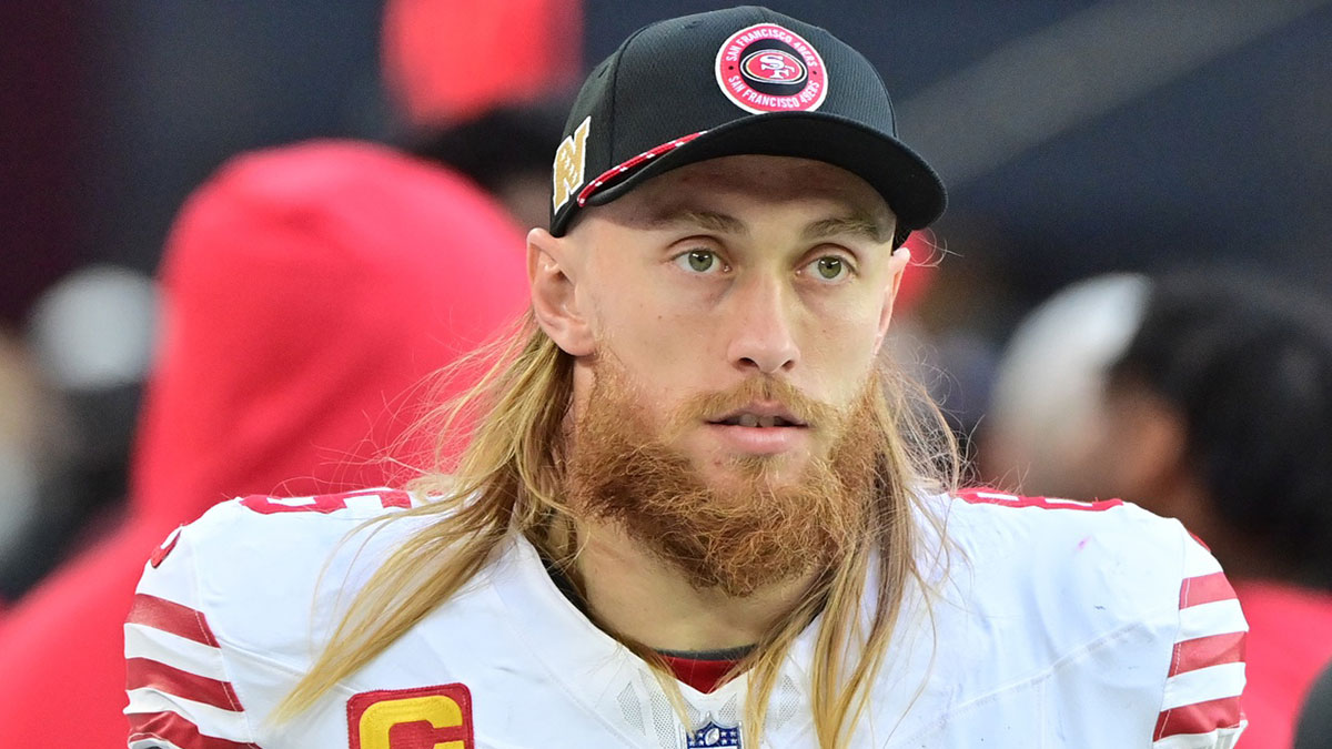 San Francisco 49ers tight end George Kittle (85) looks on in the first half against the Arizona Cardinals at State Farm Stadium.
