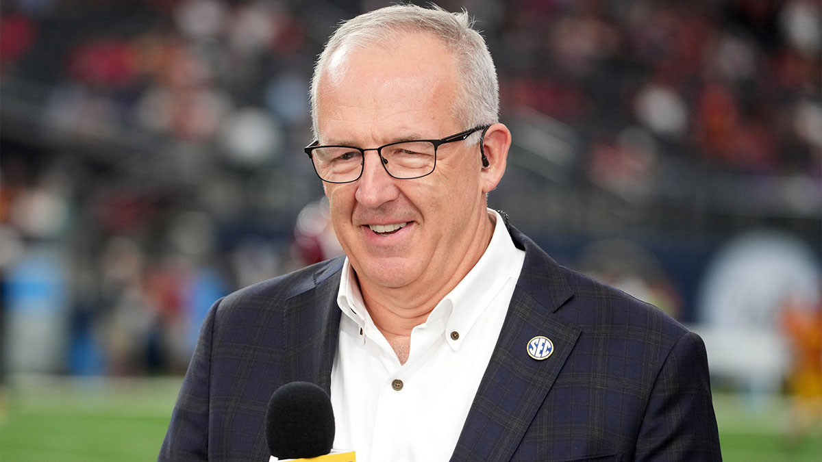 SEC commissioner Greg Sankey attends the game between the LSU Tigers and the Southern California Trojans at Allegiant Stadium.