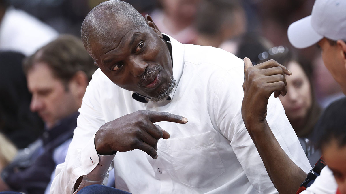 Hakeem Olajuwon, member of the NBA renown temple, between the Houston Rockets and the Memphis Grizzlies at Toyota Center.