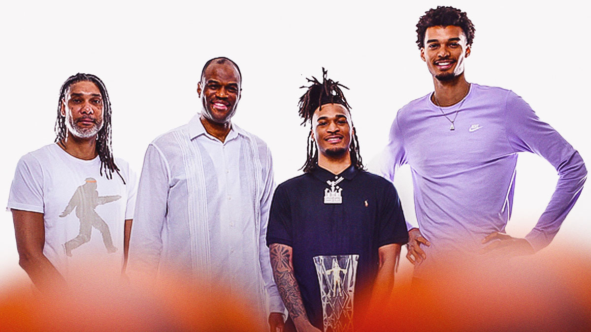 Spurs' ROY winners Tim Duncan, David Robinson, Stephon Castle, and Victor Wembanyama