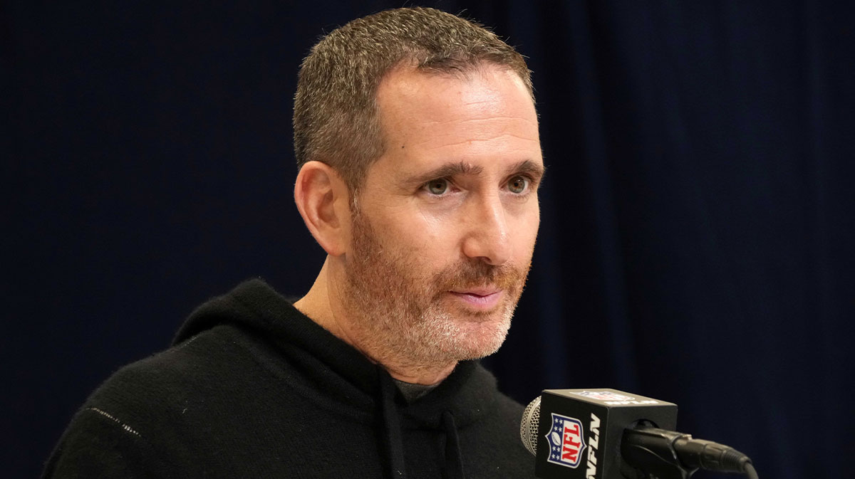 Philadelphia Eagles general manager Howie Roseman speaks during the NFL Scouting Combine at the Indiana Convention Center