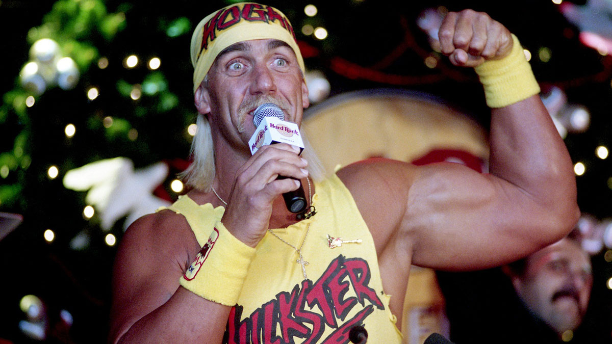 Hulk Hogan talks up the Hulkamania on Dec. 6, 1994, at the Hard Rock CafÃ© in Nashville during a press conference promoting the Dec. 27â€™s Starcade â€™94, a pay-per-view wrestling bonanza at Municipal Auditorium. Hogan will battle archrival Butcher in the main event.