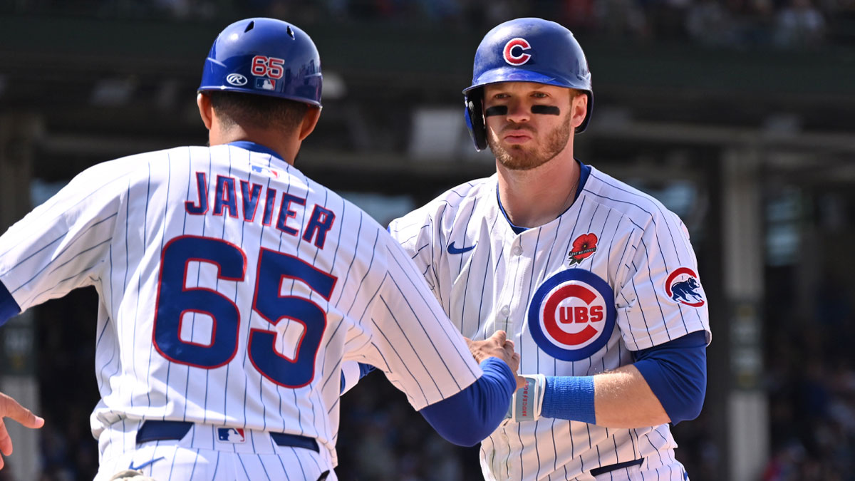 Chicago Cubs left fielder Ian Happ (8) is seen during a game against the Colorado Rockies at Wrigley Field.
