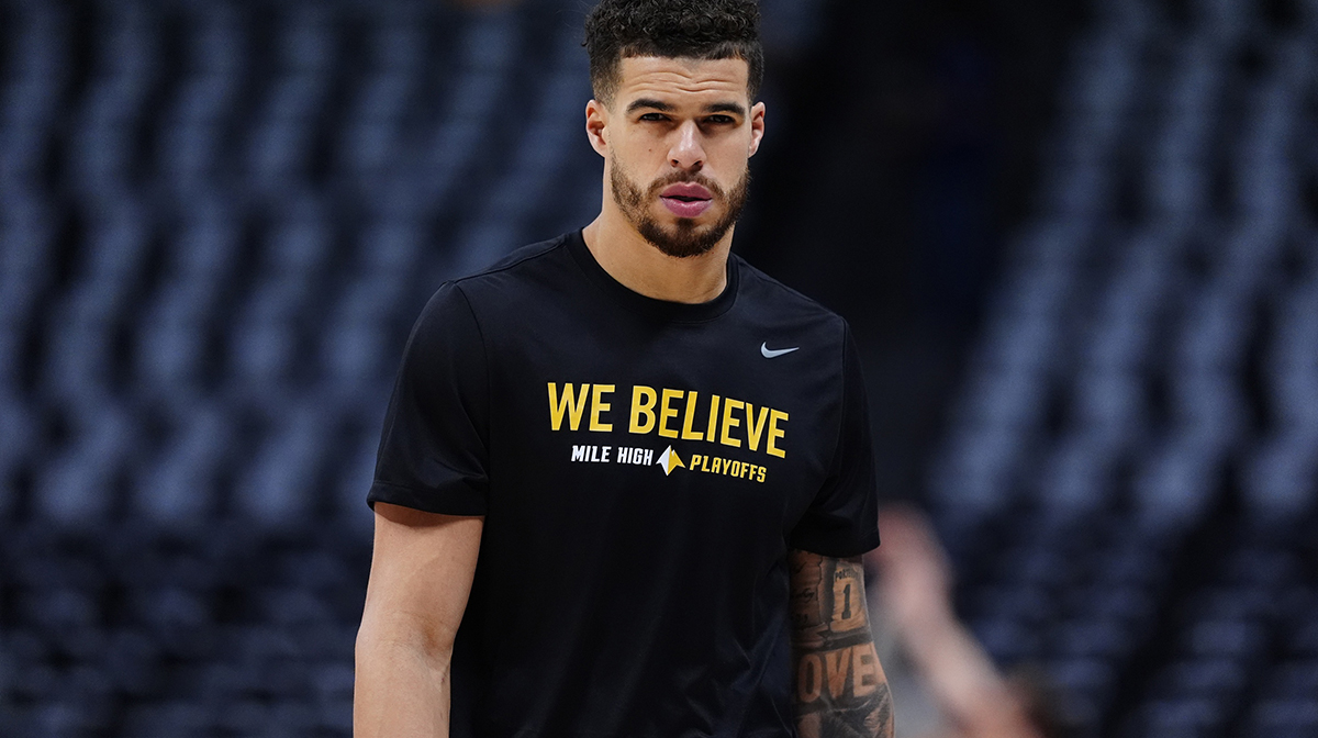 Denver Nuggets forward Michael Porter Jr. (1) before the game against the Oklahoma City Thunder during game three of the second round for the 2025 NBA Playoffs at Ball Arena.