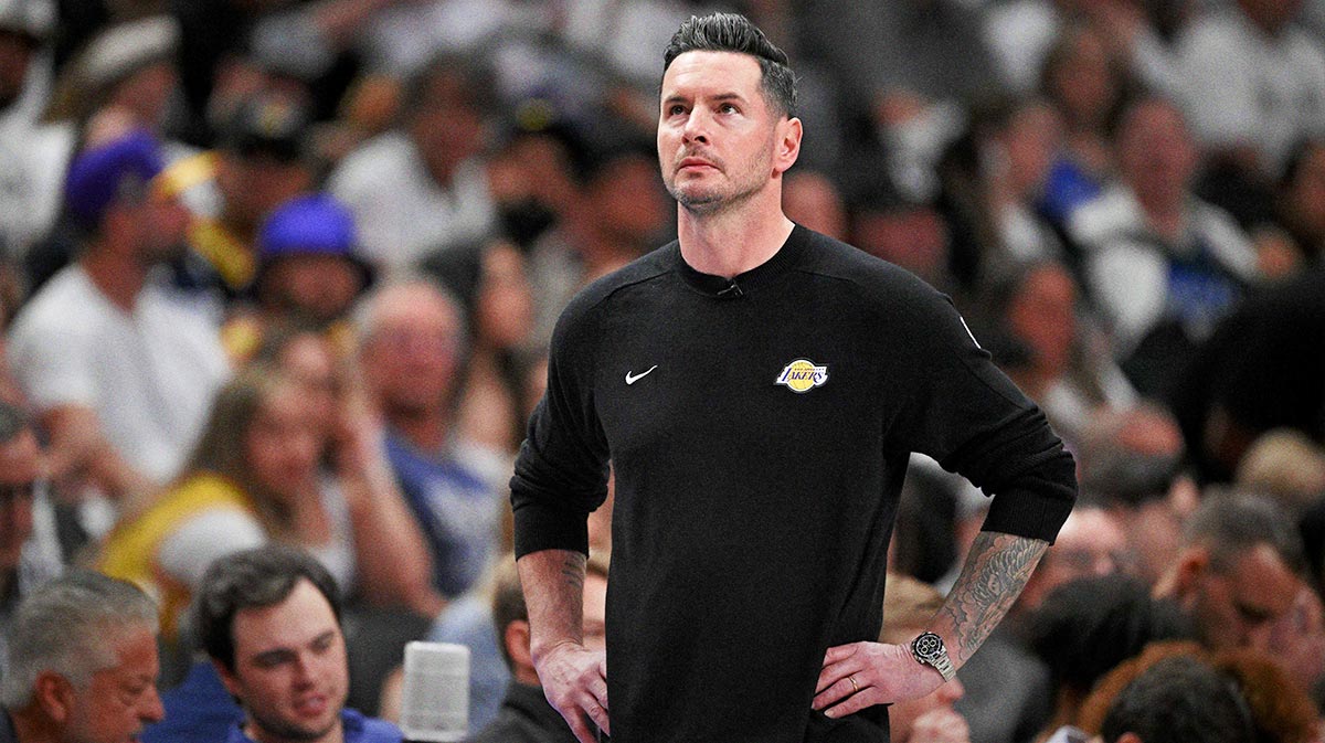 Los Angeles Lakers head coach JJ Redick looks on during the third quarter against the Dallas Mavericks at the American Airlines Center.
