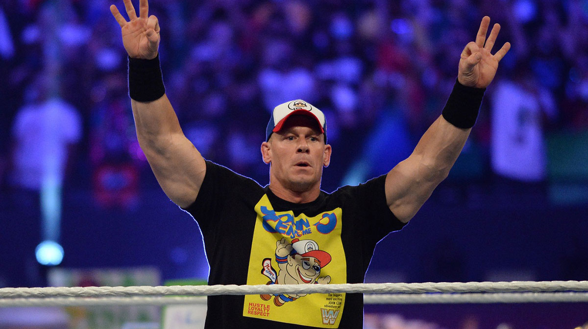 WWE Champion John Cena, who recently gave out dating advice, at SummerSlam in 2021.