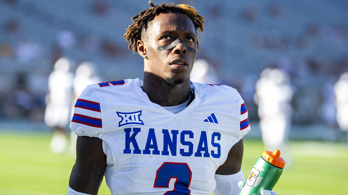 Kansas Jayhawks cornerback Cobee Bryant (2) against the Arizona State Sun Devils at Mountain America Stadium.