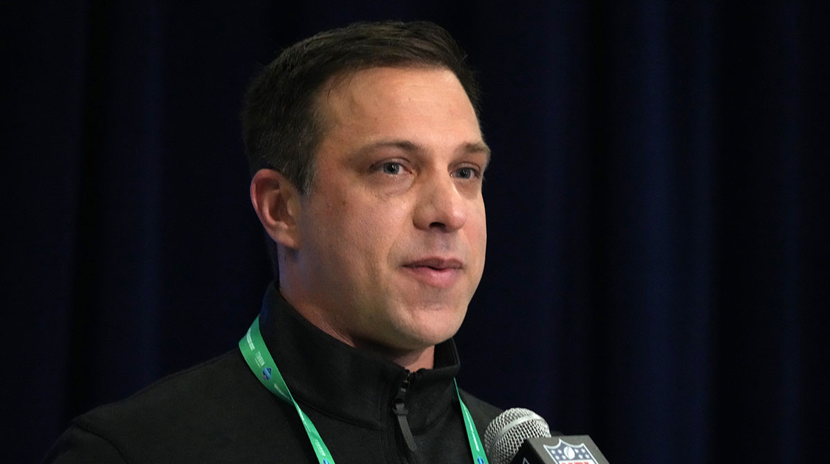 Kansas City Chiefs general manager Brett Veach speaks during a press conference at the NFL Scouting Combine at Indiana Convention Center.