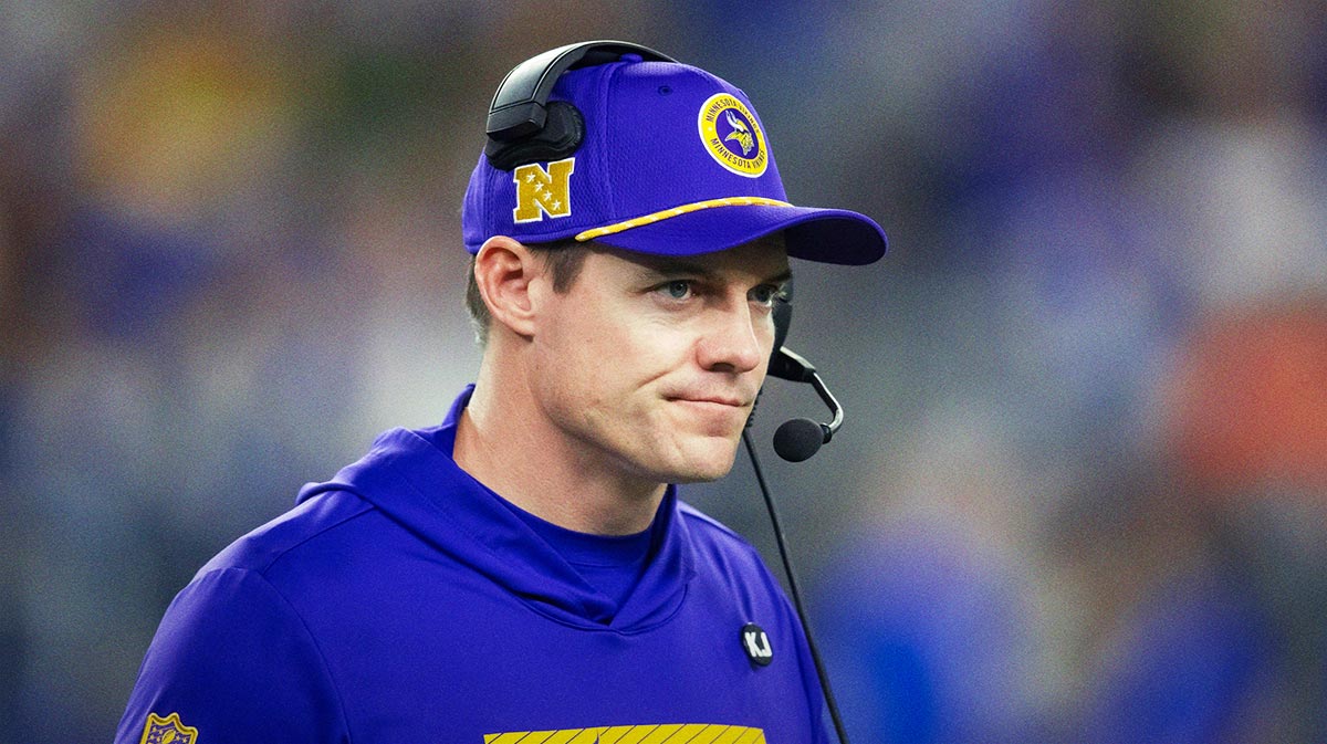 Minnesota Vikings head coach Kevin O'Connell against the Los Angeles Rams during an NFC wild card game at State Farm Stadium.