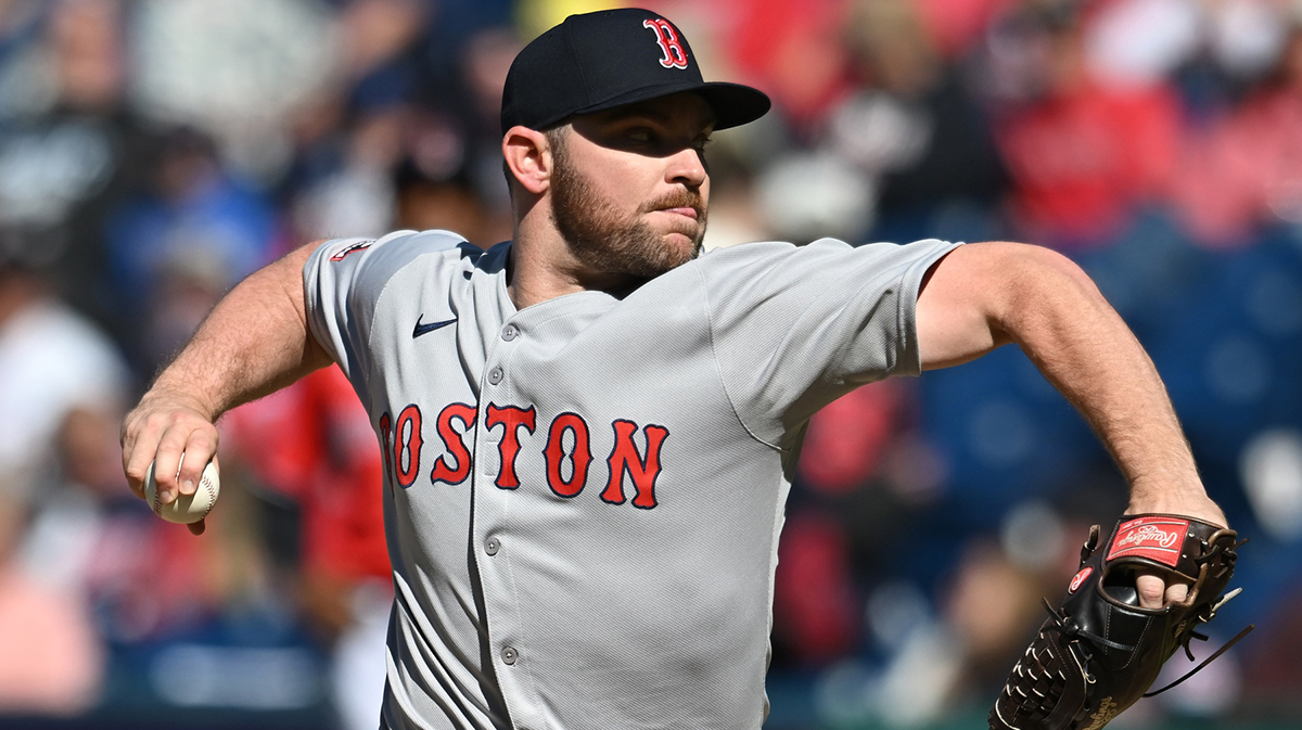 Boston Red Sox relief pitcher Liam Hendriks (31) throws a pitch during the ninth inning against the Cleveland Guardians at Progressive Field.