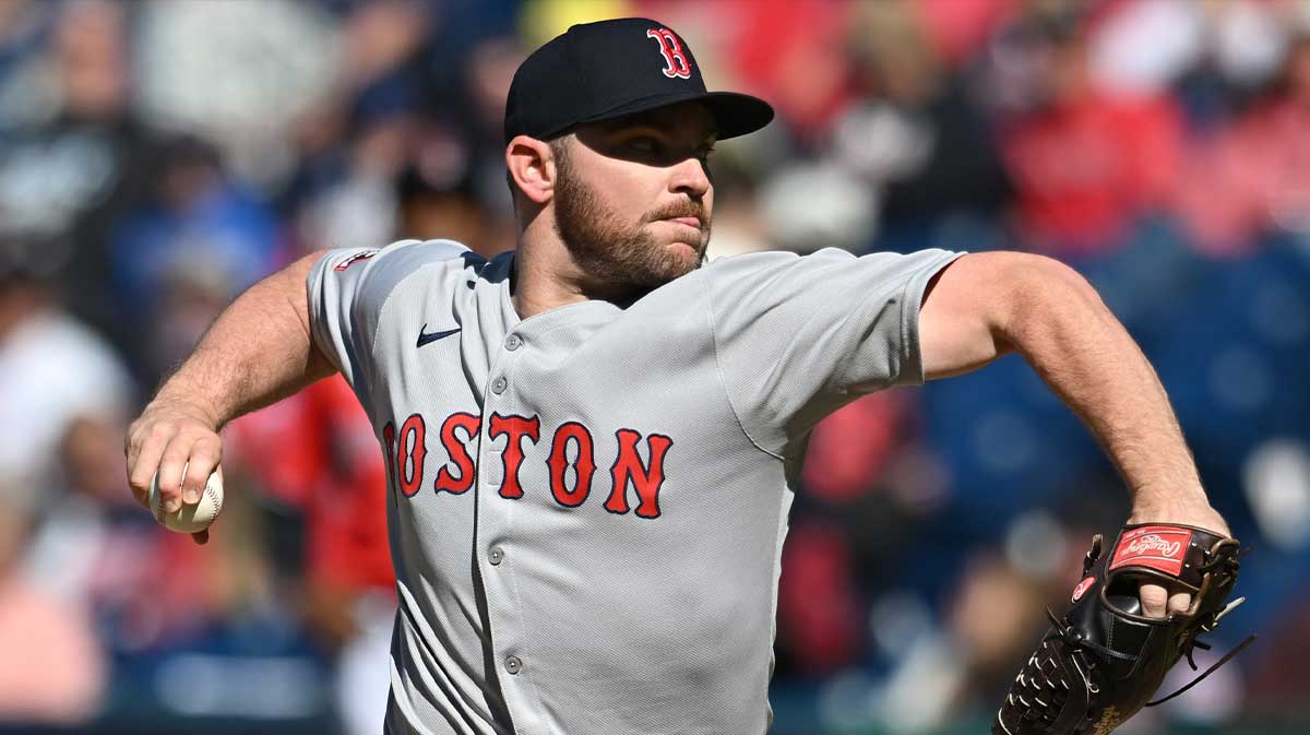 Boston Red Sox relief pitcher Liam Hendriks (31) throws a pitch during the ninth inning against the Cleveland Guardians at Progressive Field.