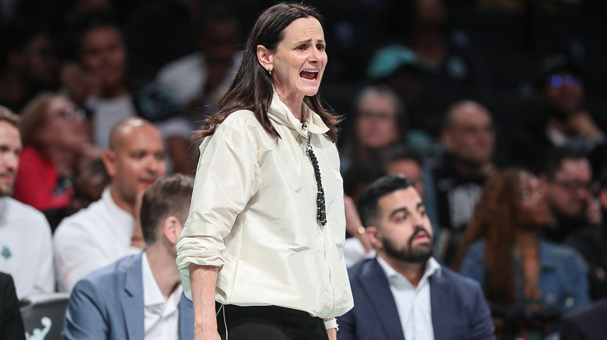 New York Liberty head coach Sandy Brondello at Barclays Center.
