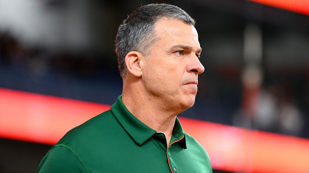 Miami Hurricanes head coach Mario Cristobal looks on prior to the game against the Syracuse Orange at the JMA Wireless Dome.