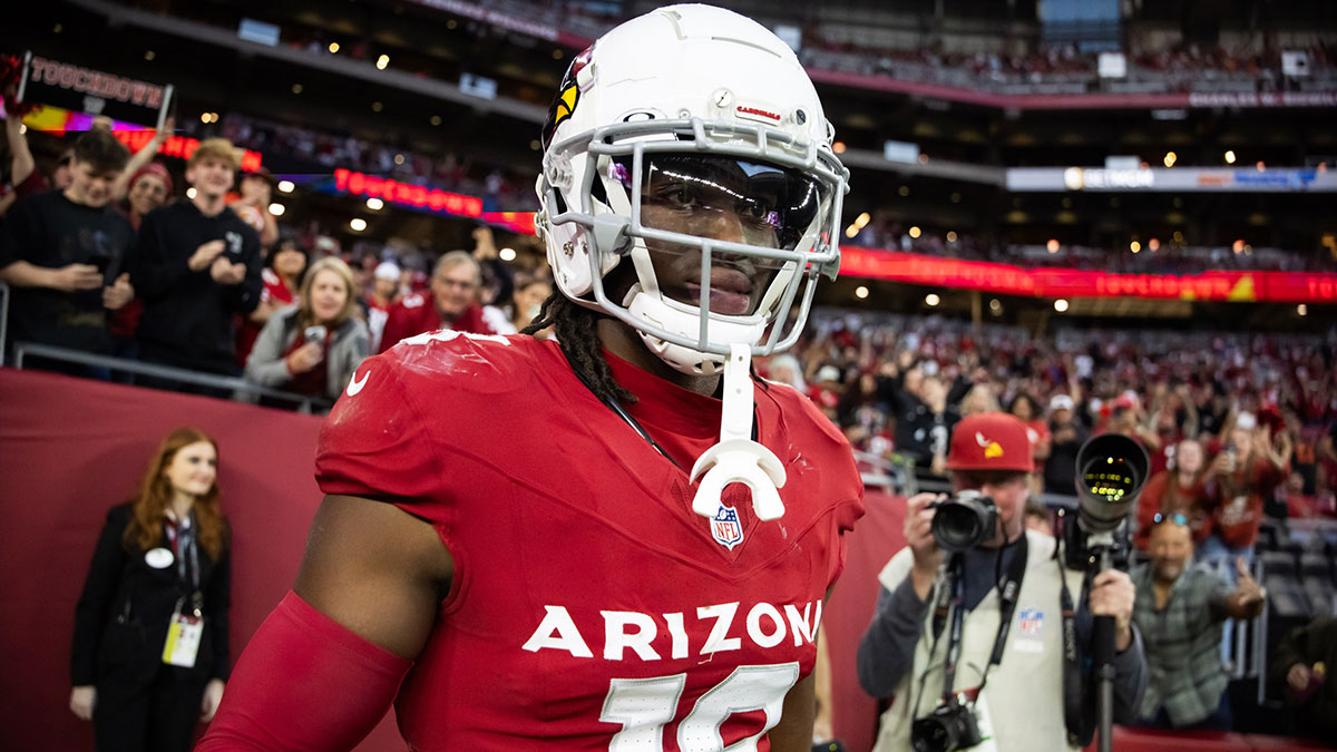 Jan 5, 2025; Glendale, Arizona, USA; Arizona Cardinals wide receiver Marvin Harrison Jr. (18) against the San Francisco 49ers at State Farm Stadium. Mandatory Credit: Mark J. Rebilas-Imagn Images