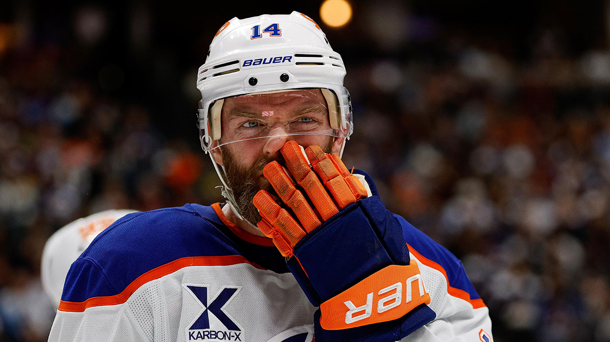 Edmonton Oilers defenseman Mattias Ekholm (14) in the second period against the Colorado Avalanche at Ball Arena.