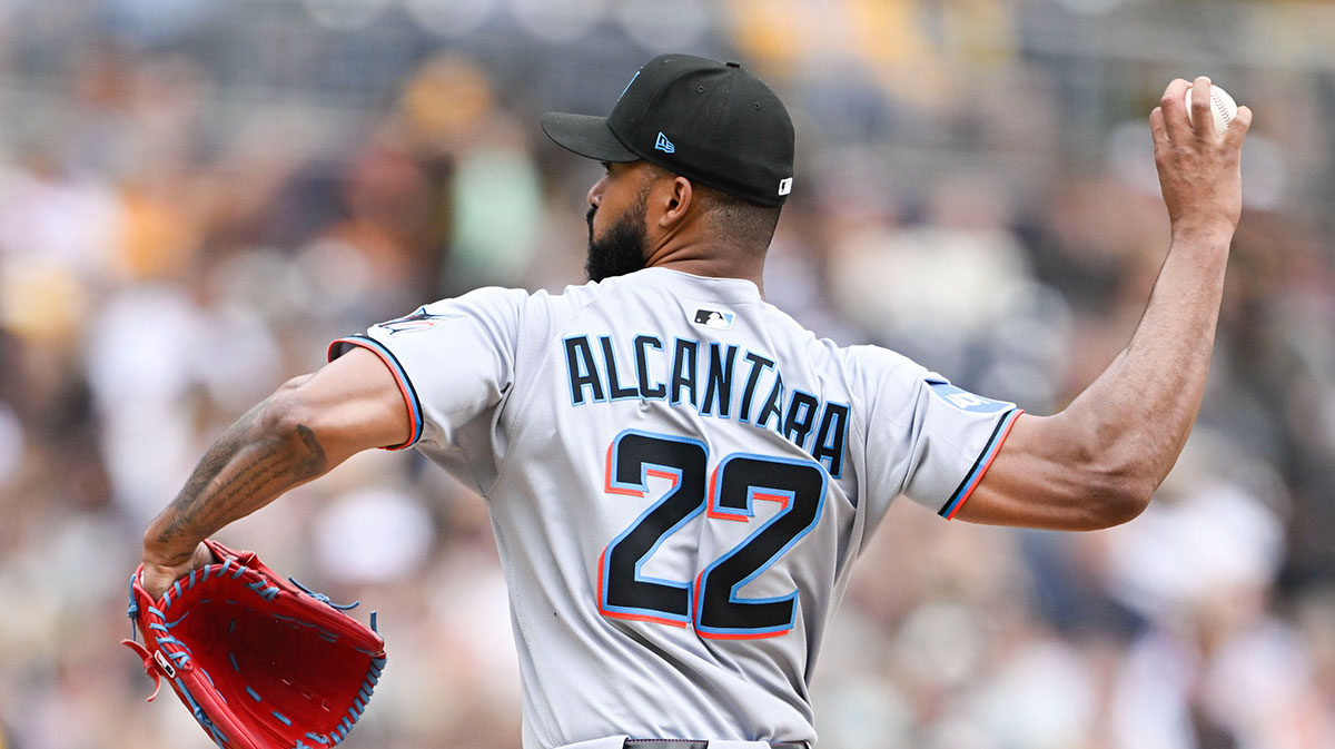 Miami Marlins starting pitcher Sandy Alcantara (22) delivers during the first inning against the San Diego Padres at Petco Park. MLB