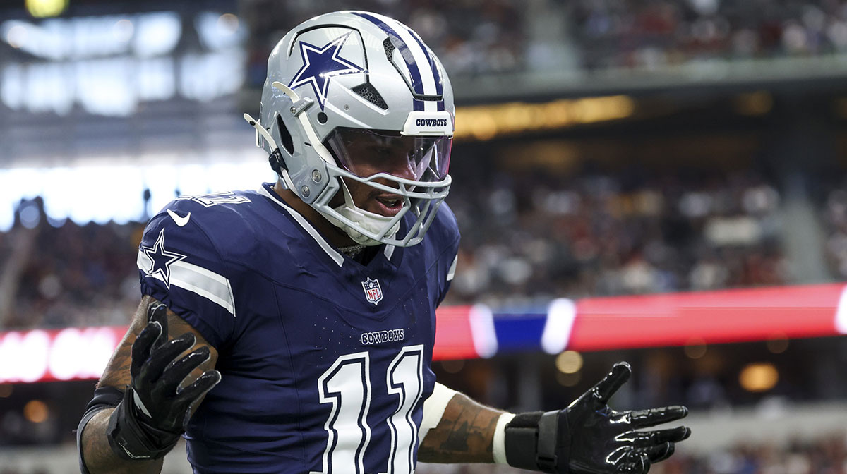 Dallas Cowboys star Micah Parsons celebrating a sack against the Washington Commanders.