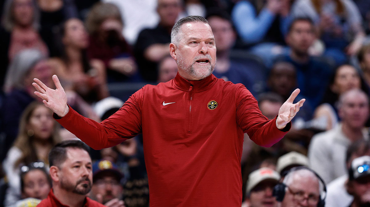 Denver Nuggets head coach Michael Malone gestures in the third quarter against the Chicago Bulls at Ball Arena.
