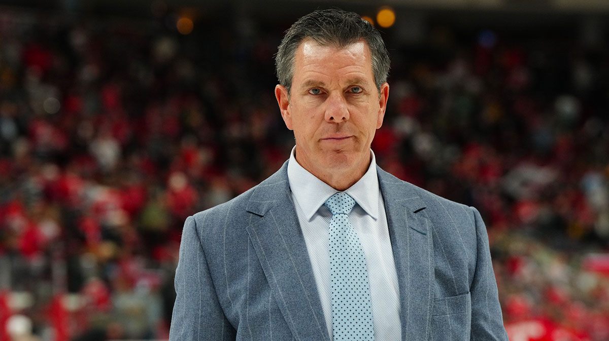 Pittsburgh Penguins head coach Mike Sullivan comes off the ice after a loss to the Carolina Hurricanes at Lenovo Center.