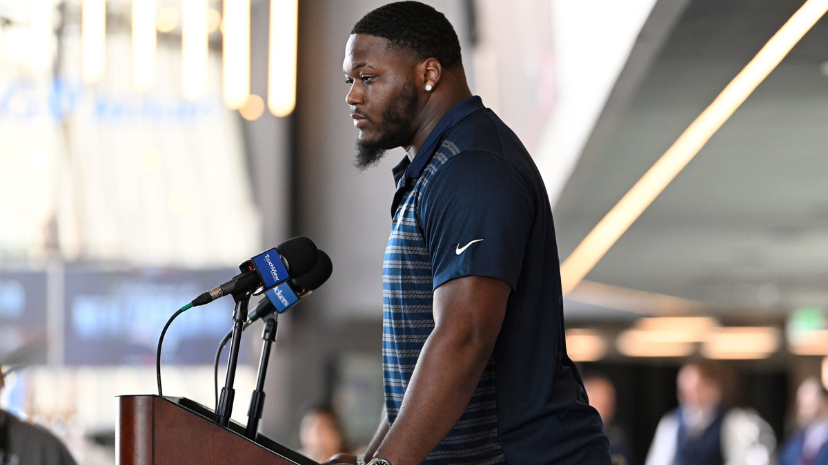 New England Patriots defensive tackle Milton Williams discusses his recent free agent addition to the Patriots with the media at Gillette Stadium.