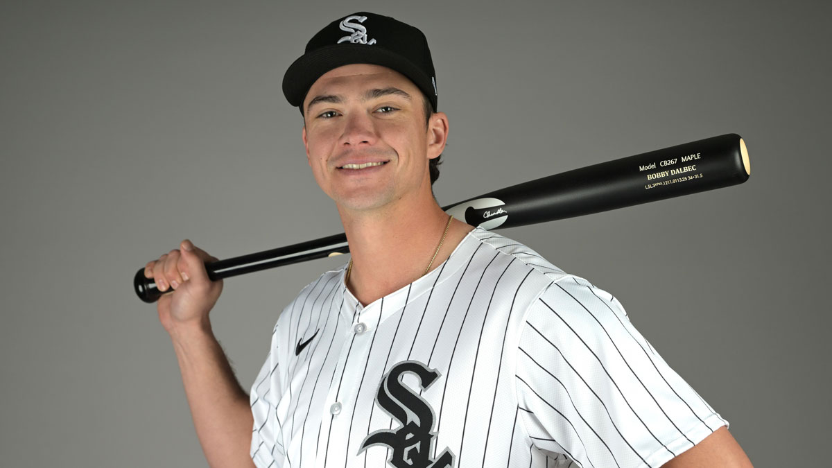 Chicago White Sox Bobby Dalbec (32) poses for a photo on media day at the team’s spring training facility in Glendale, AZ.