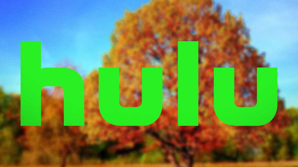 Hulu logo in front of trees to represent May.