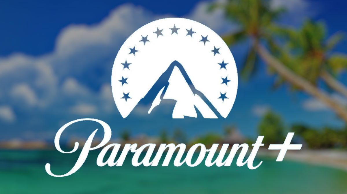 Paramount+ logo in front of beach to represent June.